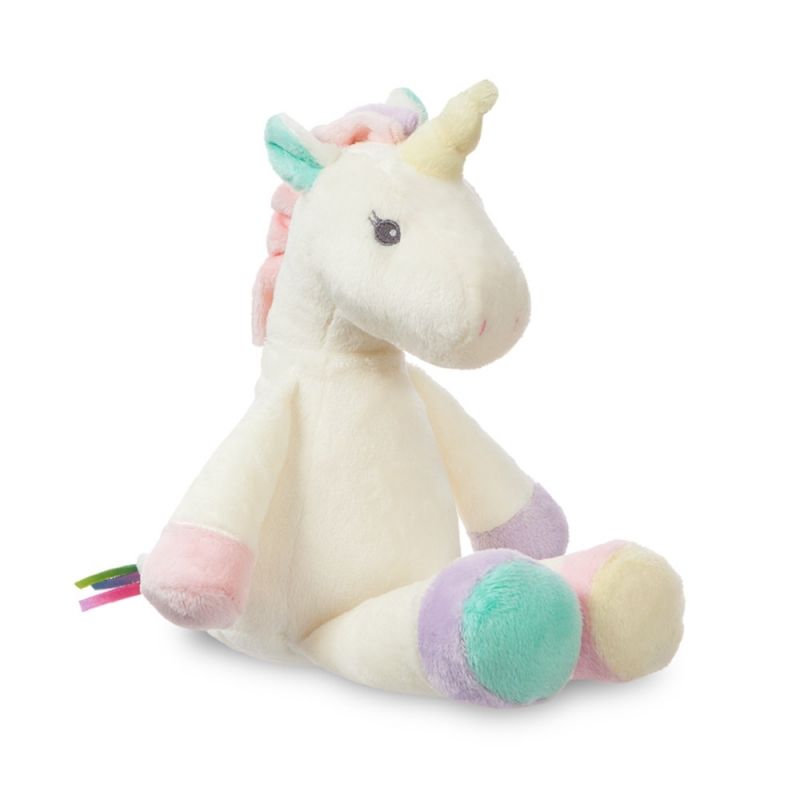  peluche licorne beige rose vert 25 cm 